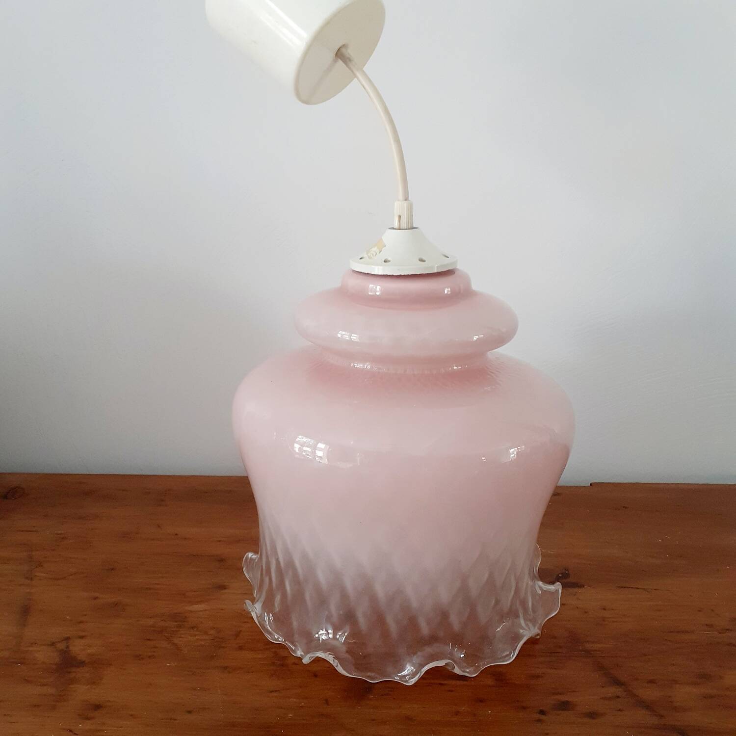 Opaline glass chandelier