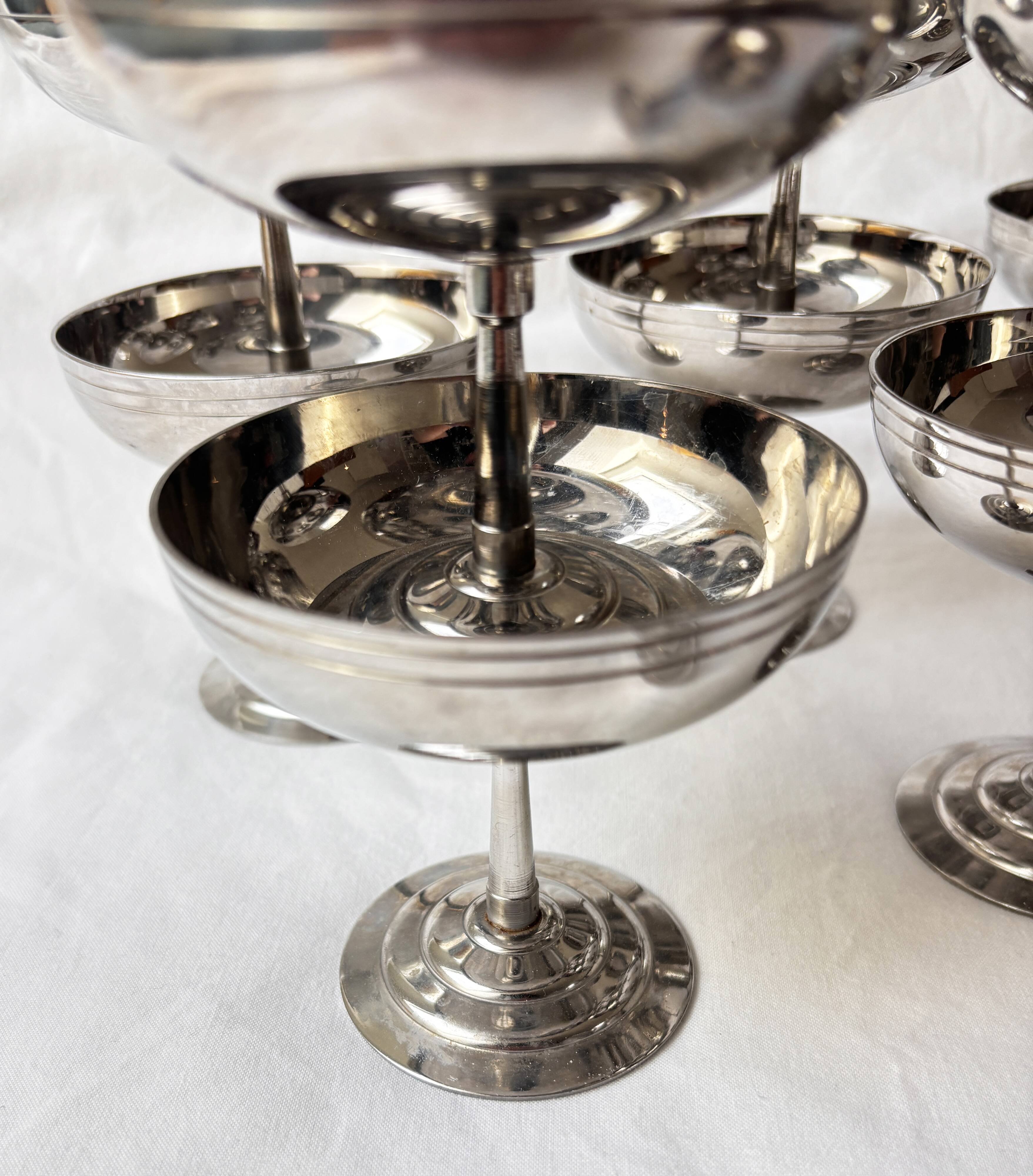 12 Remy Letang stainless steel dessert bowls