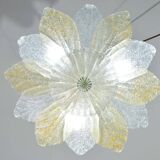 Petite vintage Italian Murano glass amber and transparent ceiling light