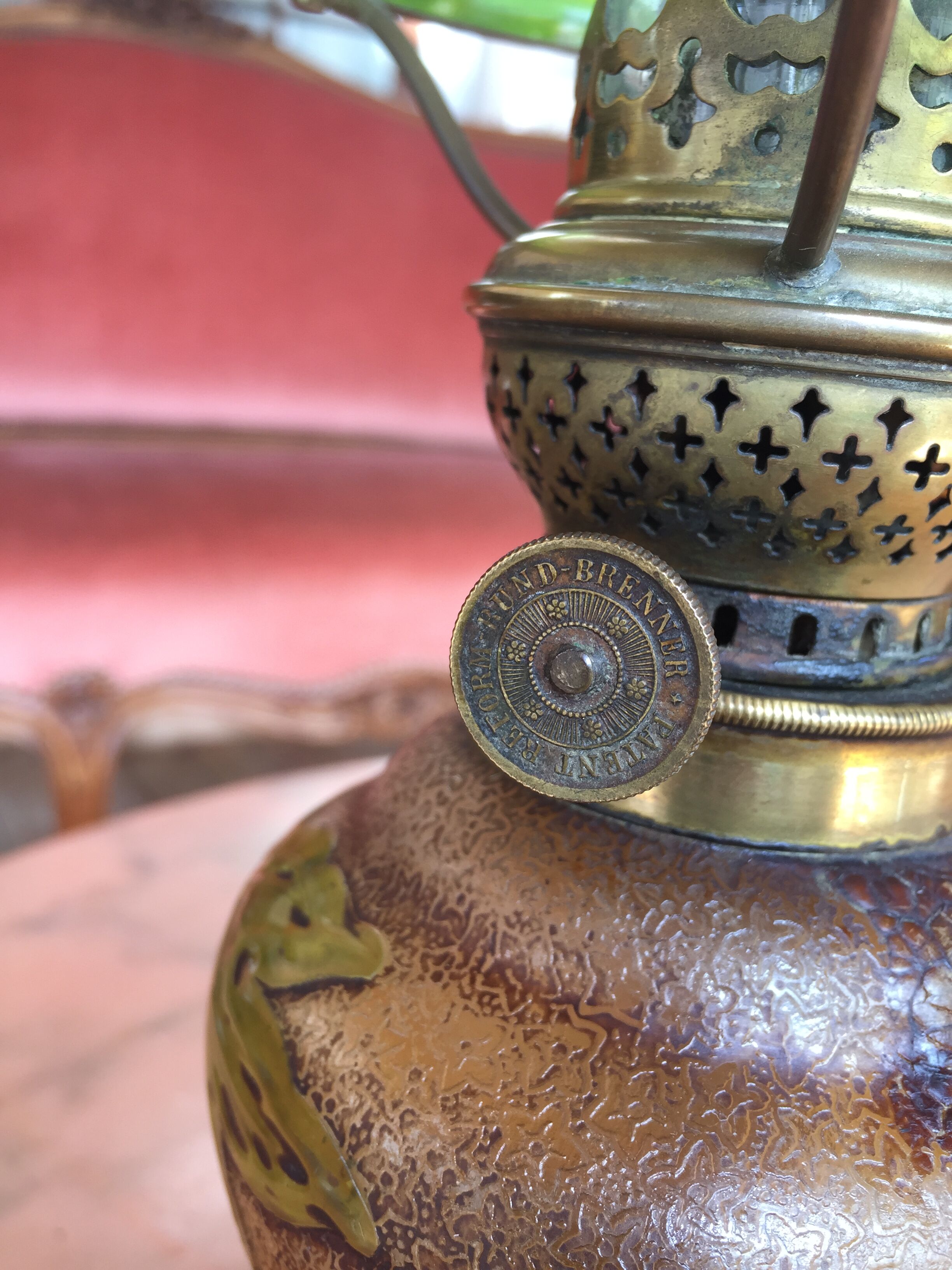 Patent Reform Lamp Rund Brenner, Art Nouveau, 1900, origin Germany