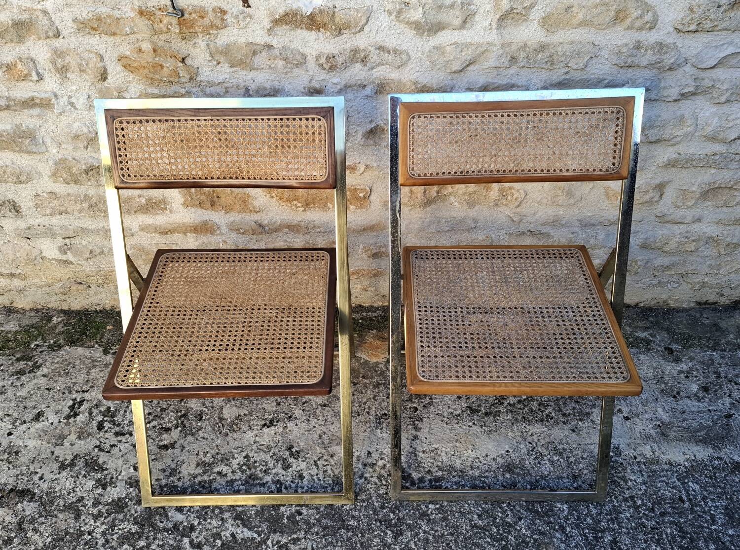 Italian cane folding chairs