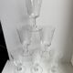Set of 6 crystal wine glasses engraved 60s