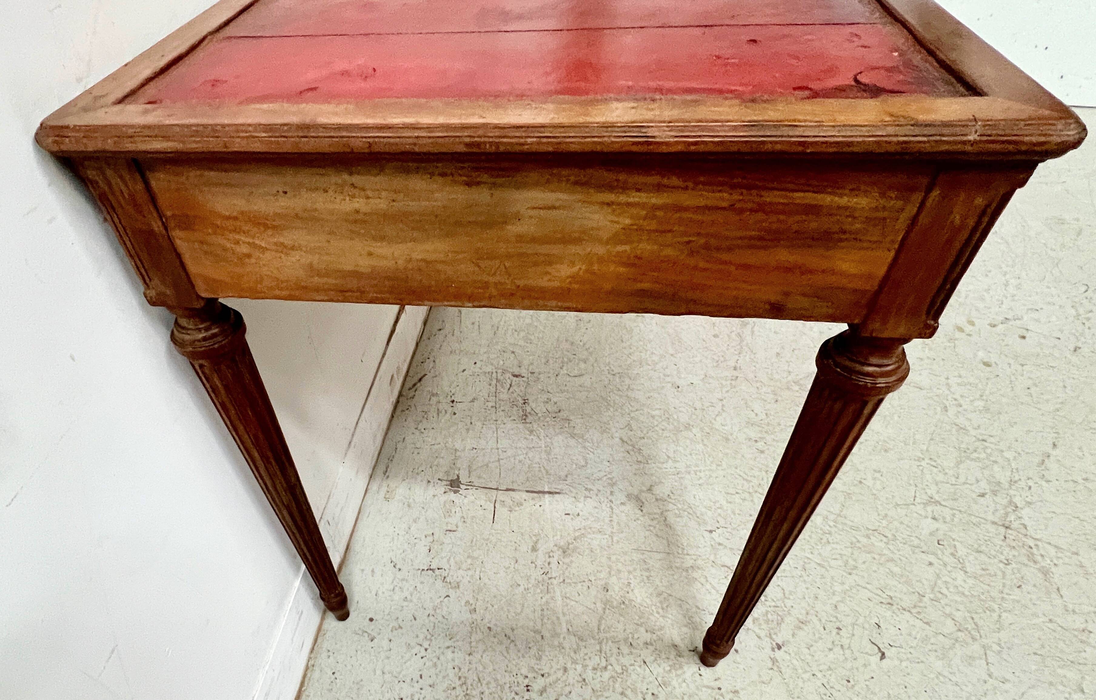 Louis XVI style desk in stained beech, 20th century.