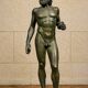 bronze sculptures with a green patina representing the Riace warriors