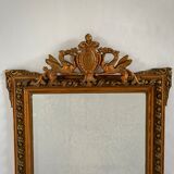 Miroir Napoléon III, doré avec fronton - 105x67cm