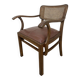 Office chair or bridge chair from the 1920s, wooden frame, backrest.