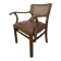 Office chair or bridge chair from the 1920s, wooden frame, backrest.