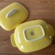 Flat and lid in yellow earthenware from Salins