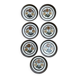 Set of 7 Langley "Mayflower" Dinner Plates - Made in England