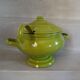 Vintage green enamelled tin soup tureen