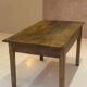 Compact rare rustic vintage solid wood farmhouse dining table.