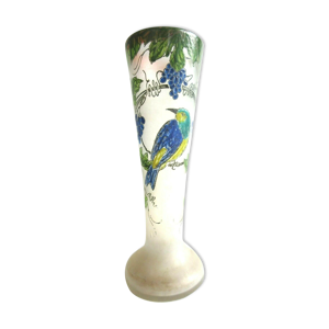 Vase verre émaillé - picorant