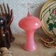 Pink opaline soliflore vase and vintage transparent foot