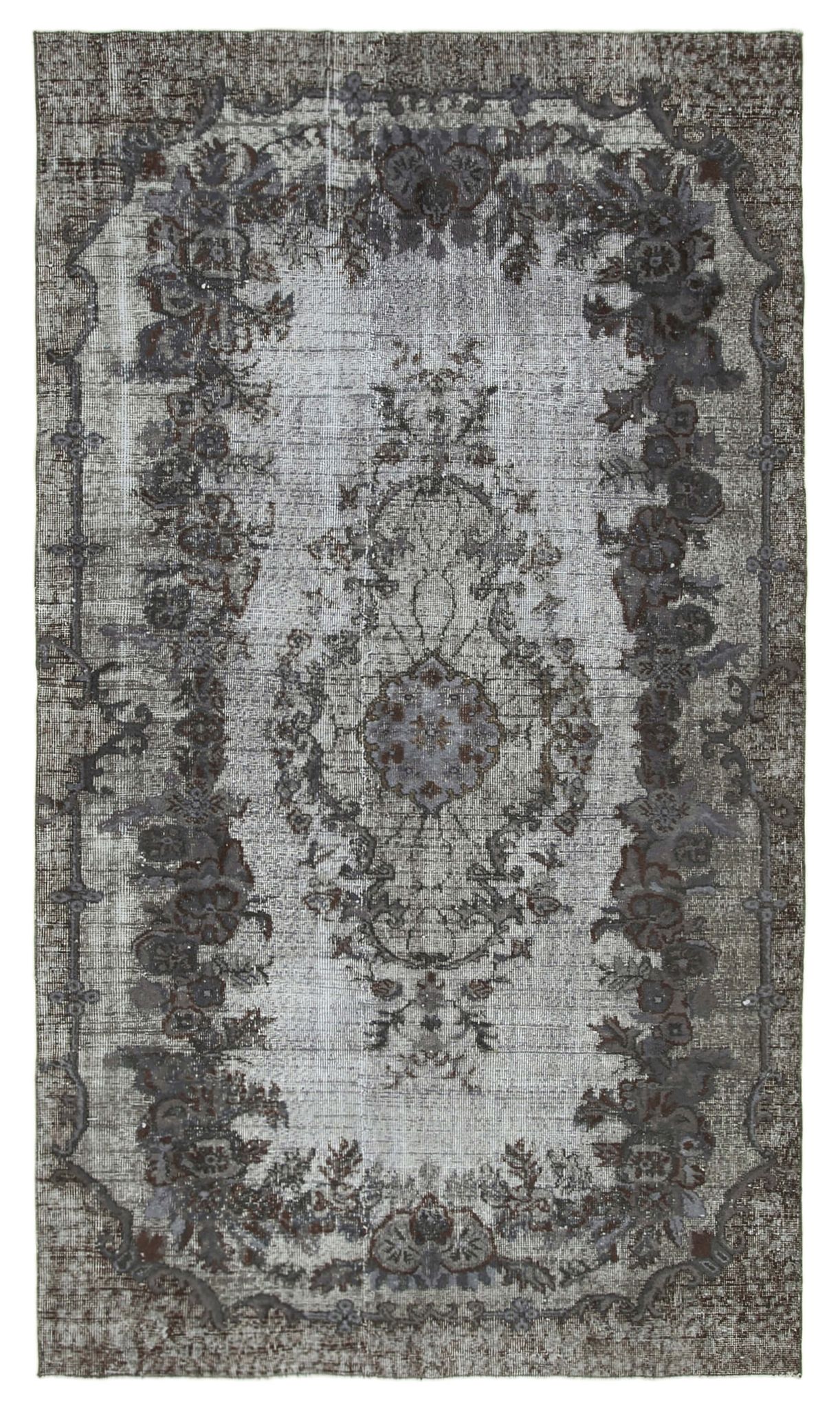 Handmade unique anatolian 1980s 164 cm x 286 cm grey carpet