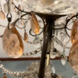 Lustre bronze cristal rose années 1950
