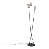 Lampadaire vintage des années 1960 à trois lumières en verre, design italien