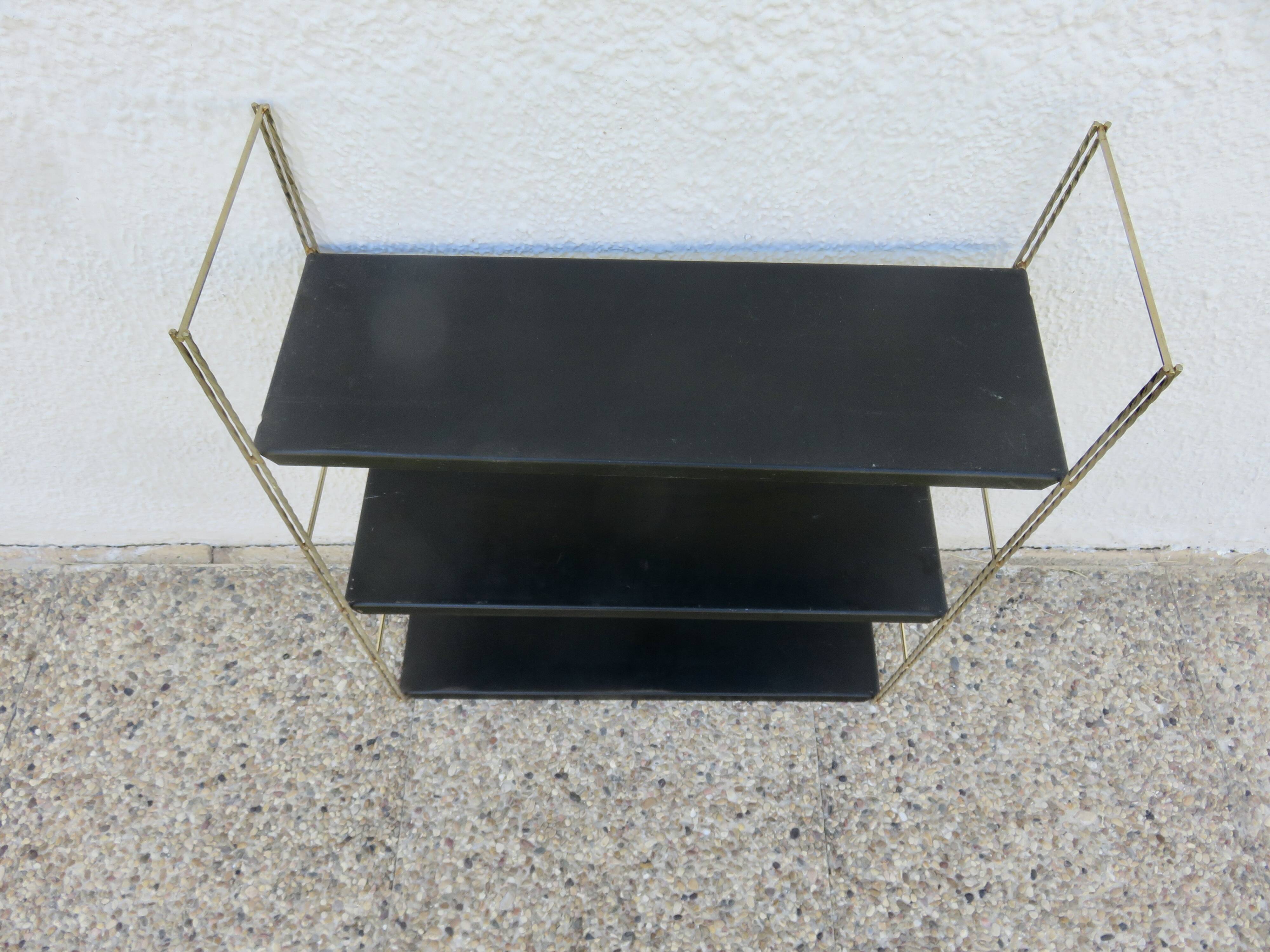 Modular String shelf in gold and black metal