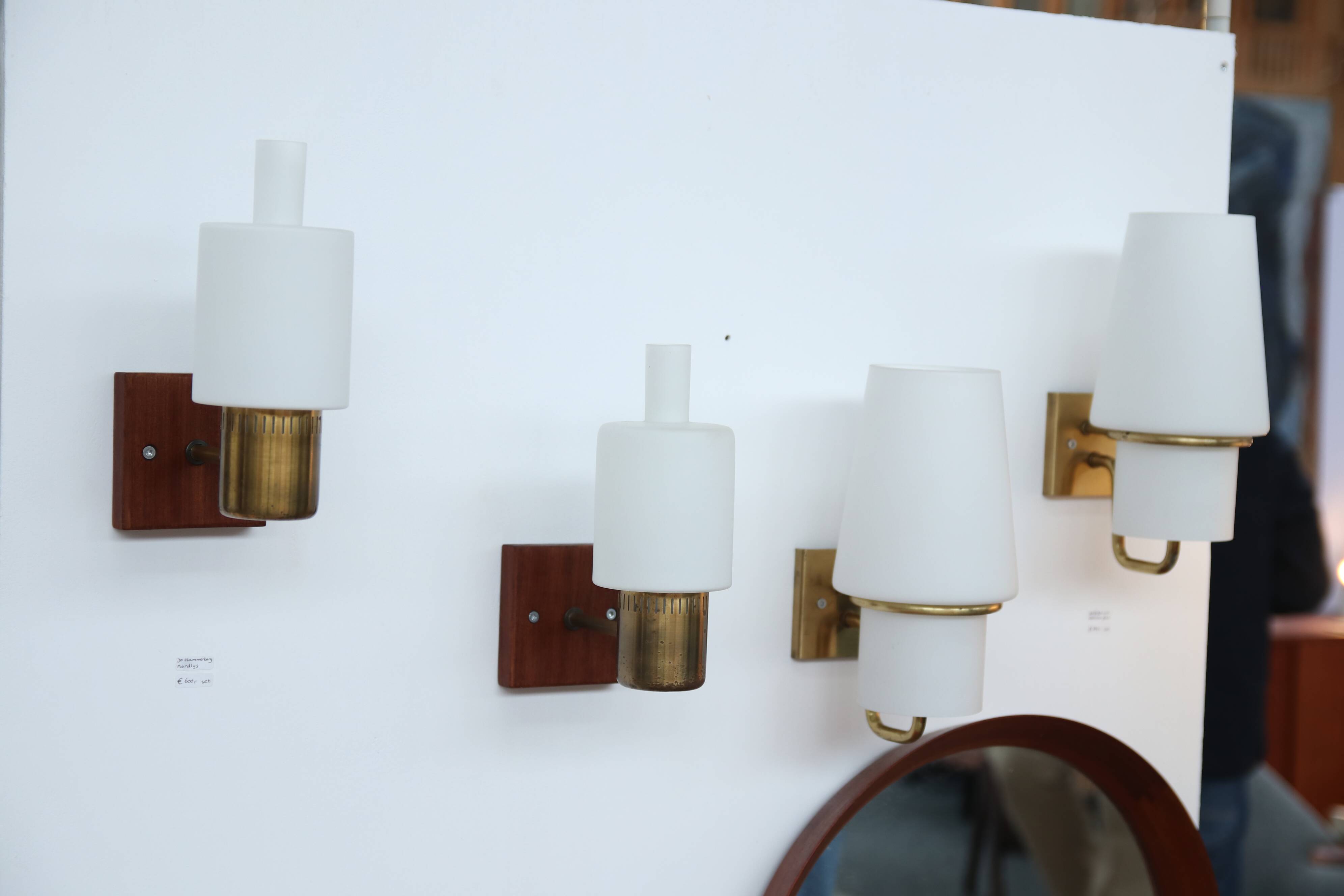 Set of two Jo Hammerborg Nordlys wall lamps, Danish design 1962