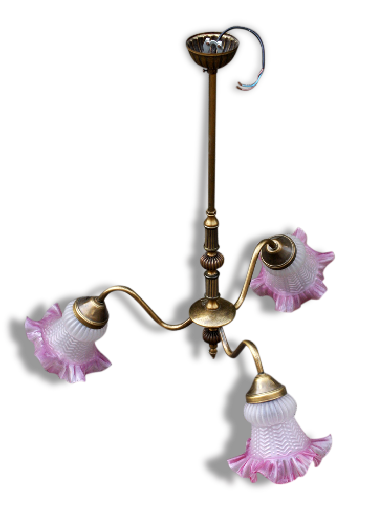 Superbe lustre 1920 - Art Nouveau laiton ciselé