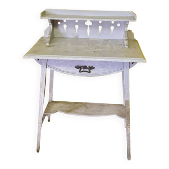 French art nouveau wooden side table with drawer from around 1900.
