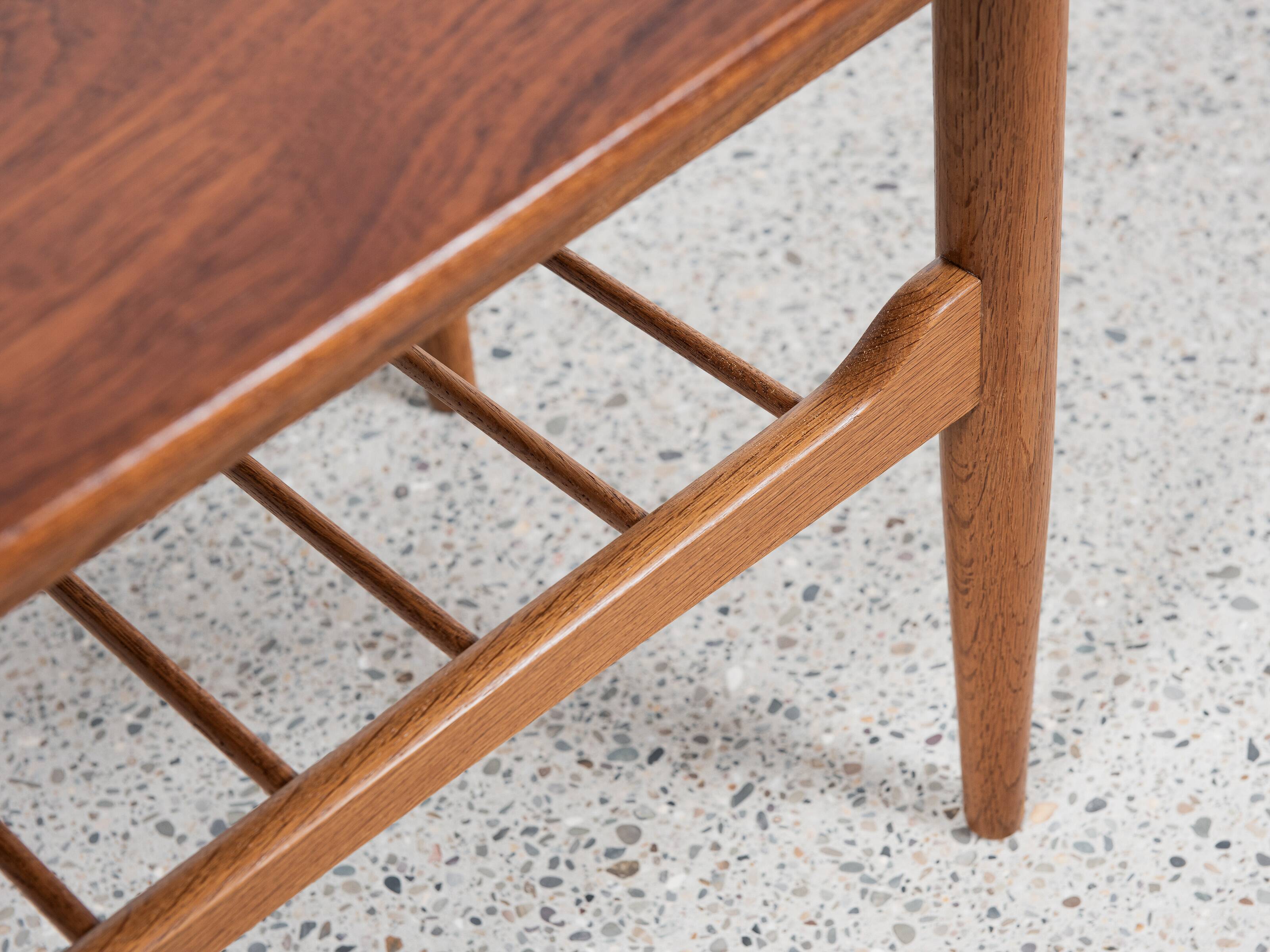 Midcentury Danish extendable coffee table in oak and teak 1960s