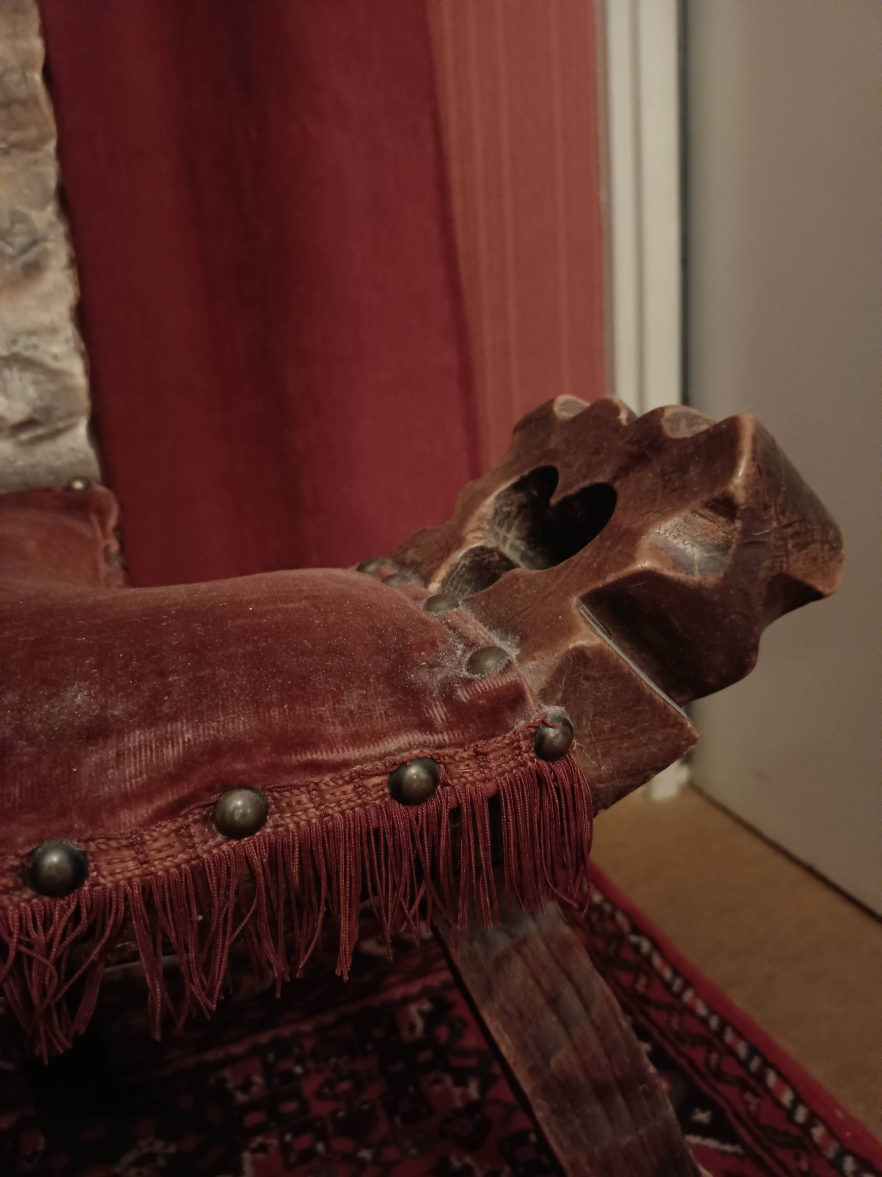 Brutalist chair with tripod legs