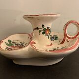 Candle holder or cellar rat in polychrome earthenware