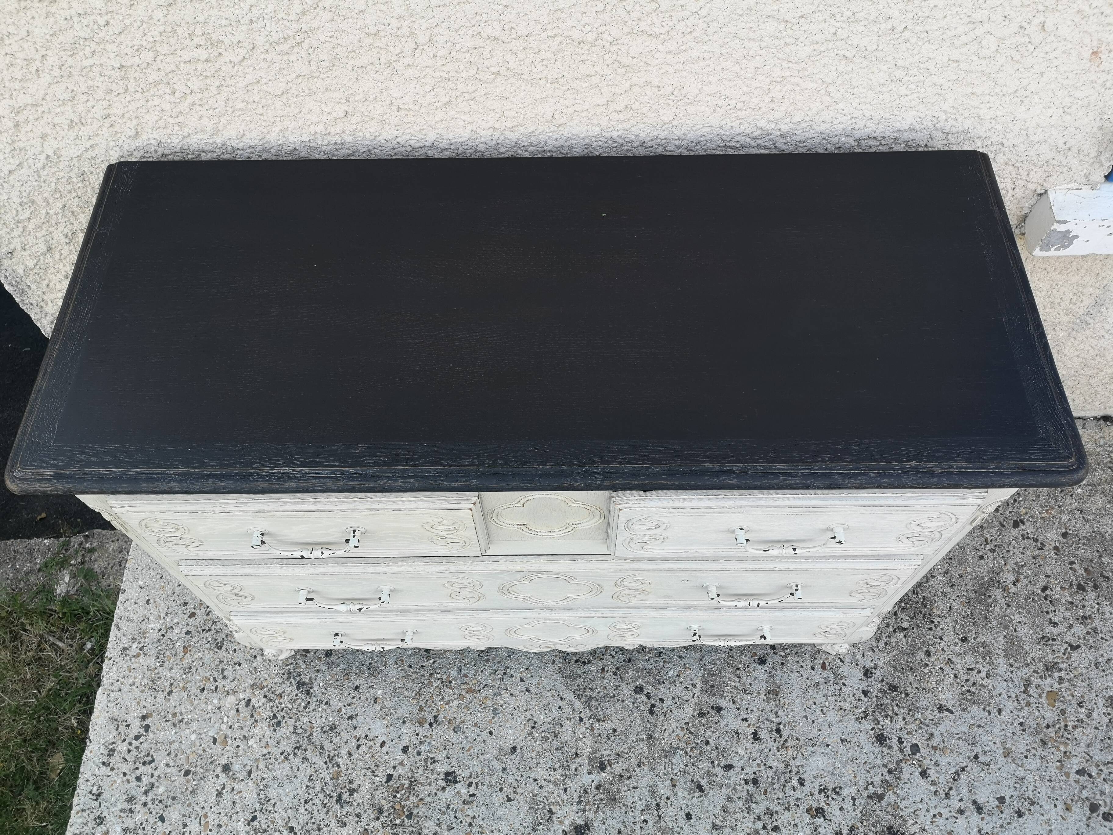Commode style Louis XV patine shabby chic gustavien chêne