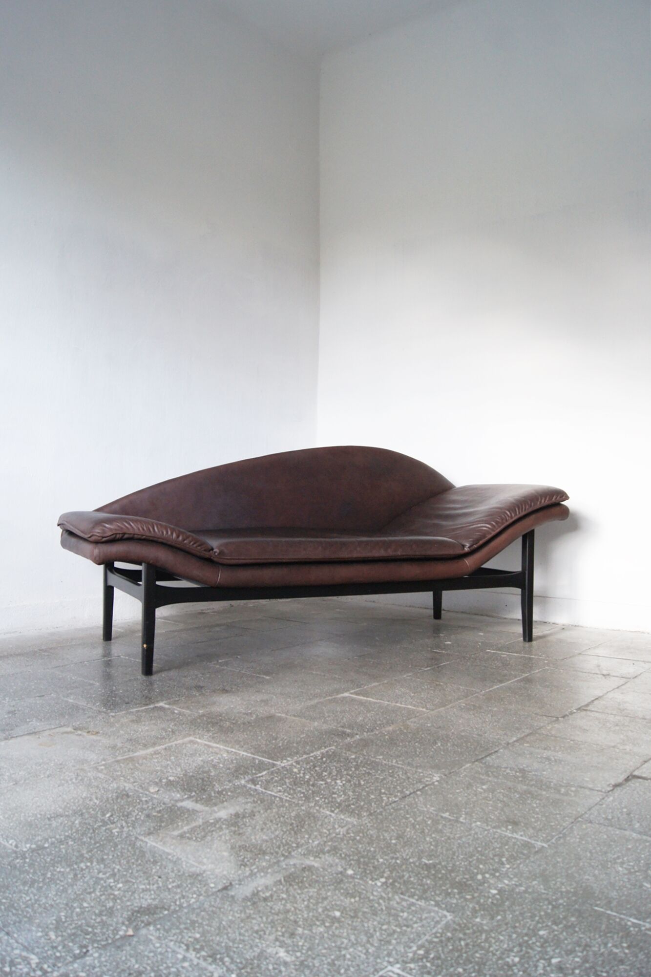 Scandinavian modern leather sofa