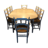 Provencal table and chairs in solid oak