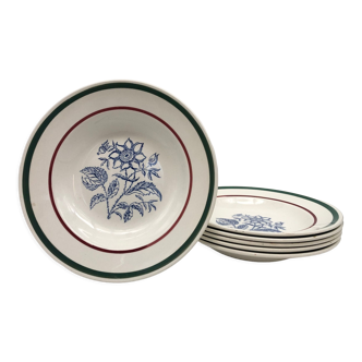 6 hollow plates "Gien" model Amilly