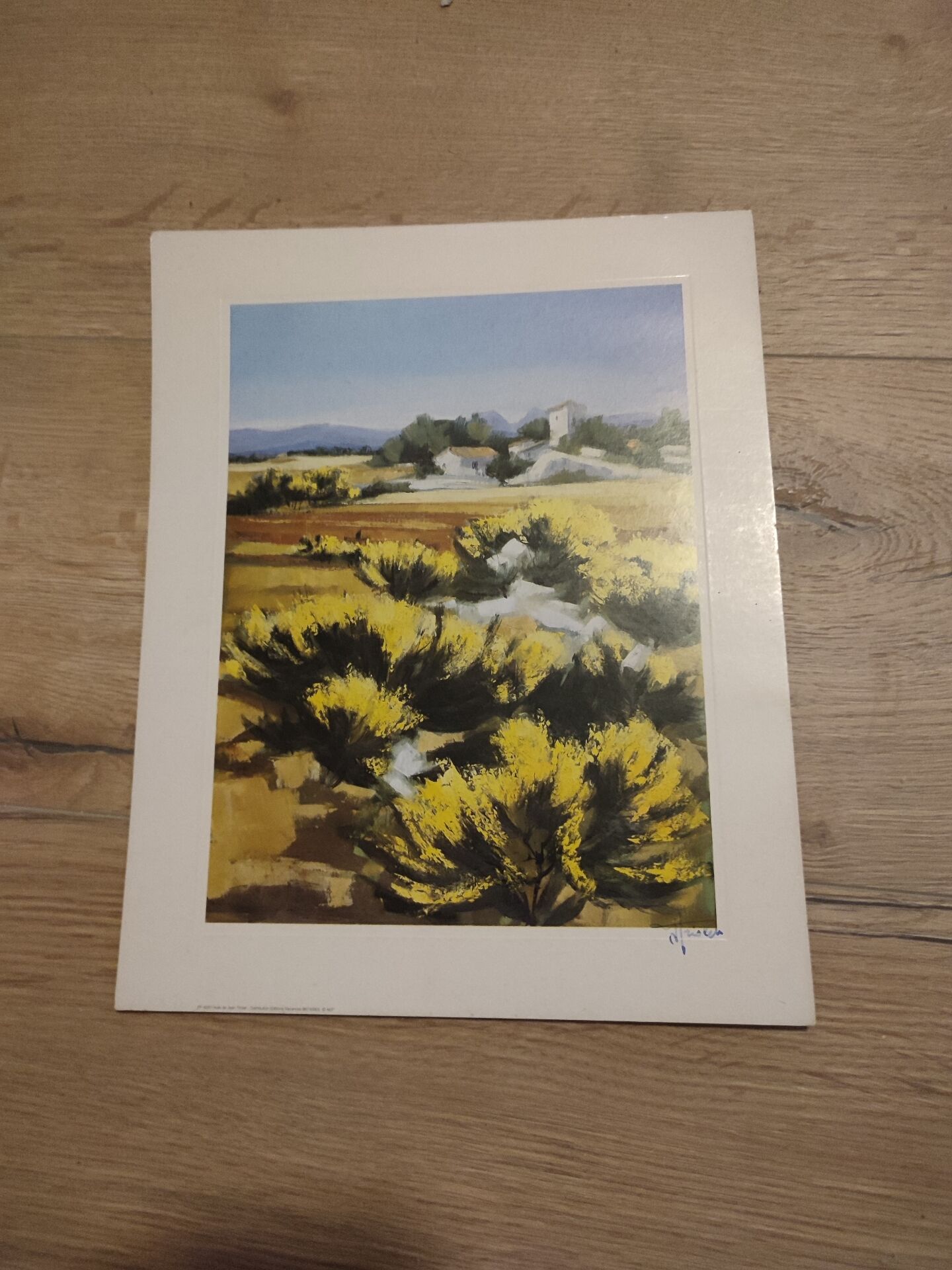 Lithographie signée Jean Triolet – Paysage de Provence