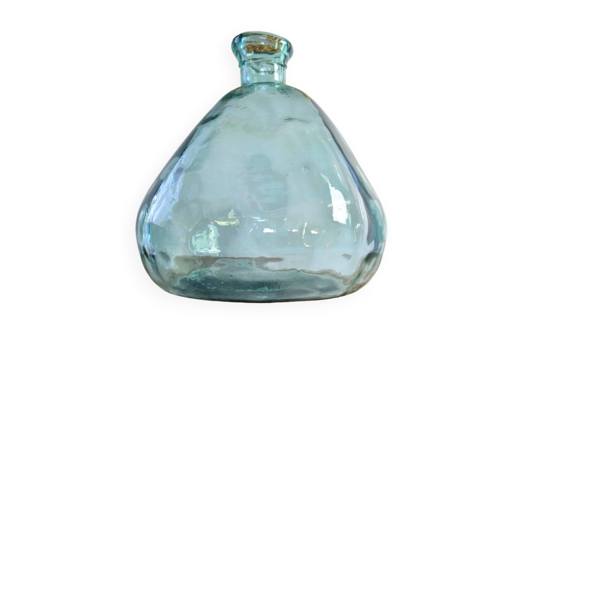 Light green blown glass demijohn – 32 cm