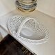 Oval basket in white glazed earthenware