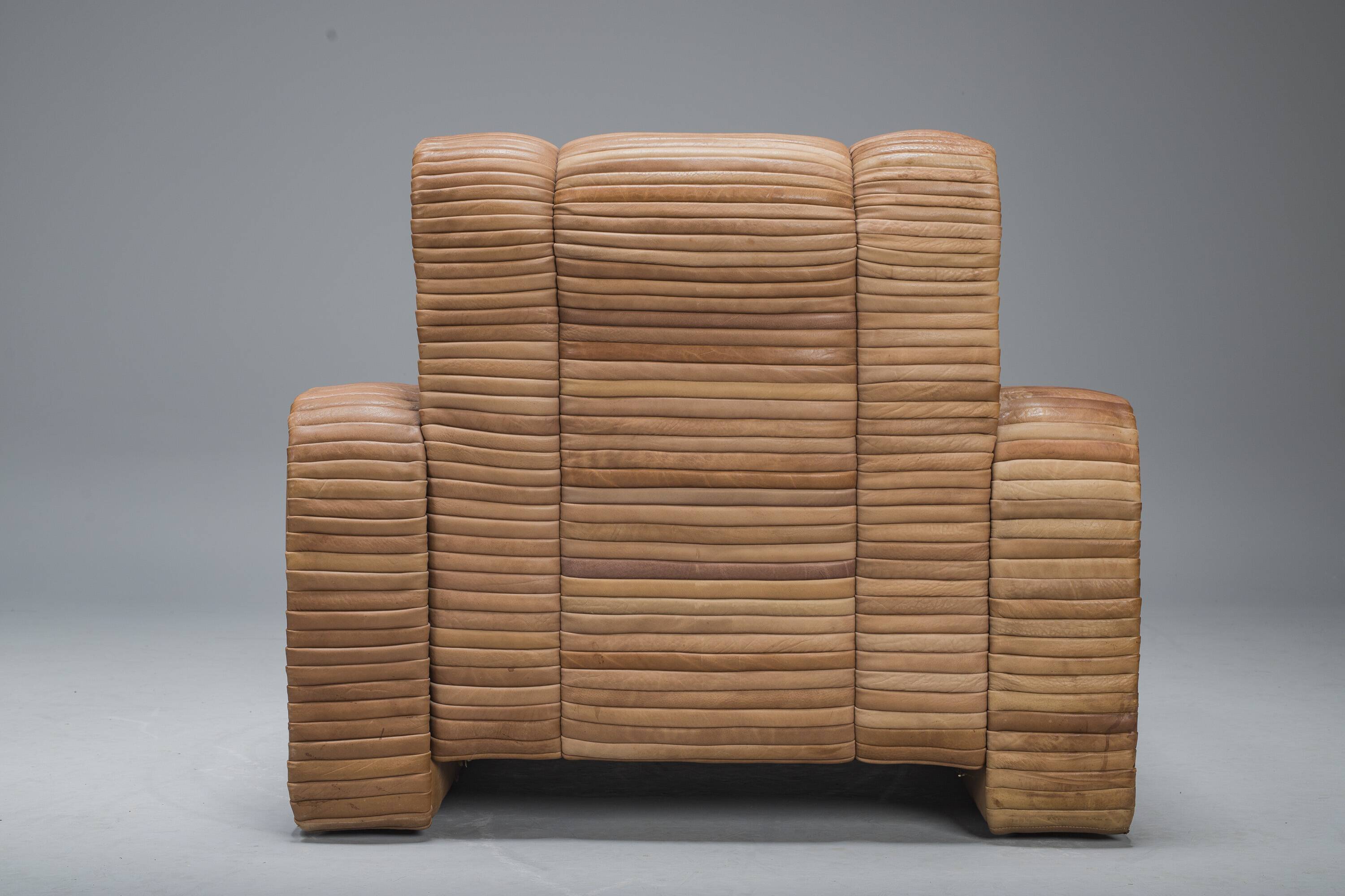 Set of Armchairs in Patchwork Leather by Ernst Lüthy for De Sede