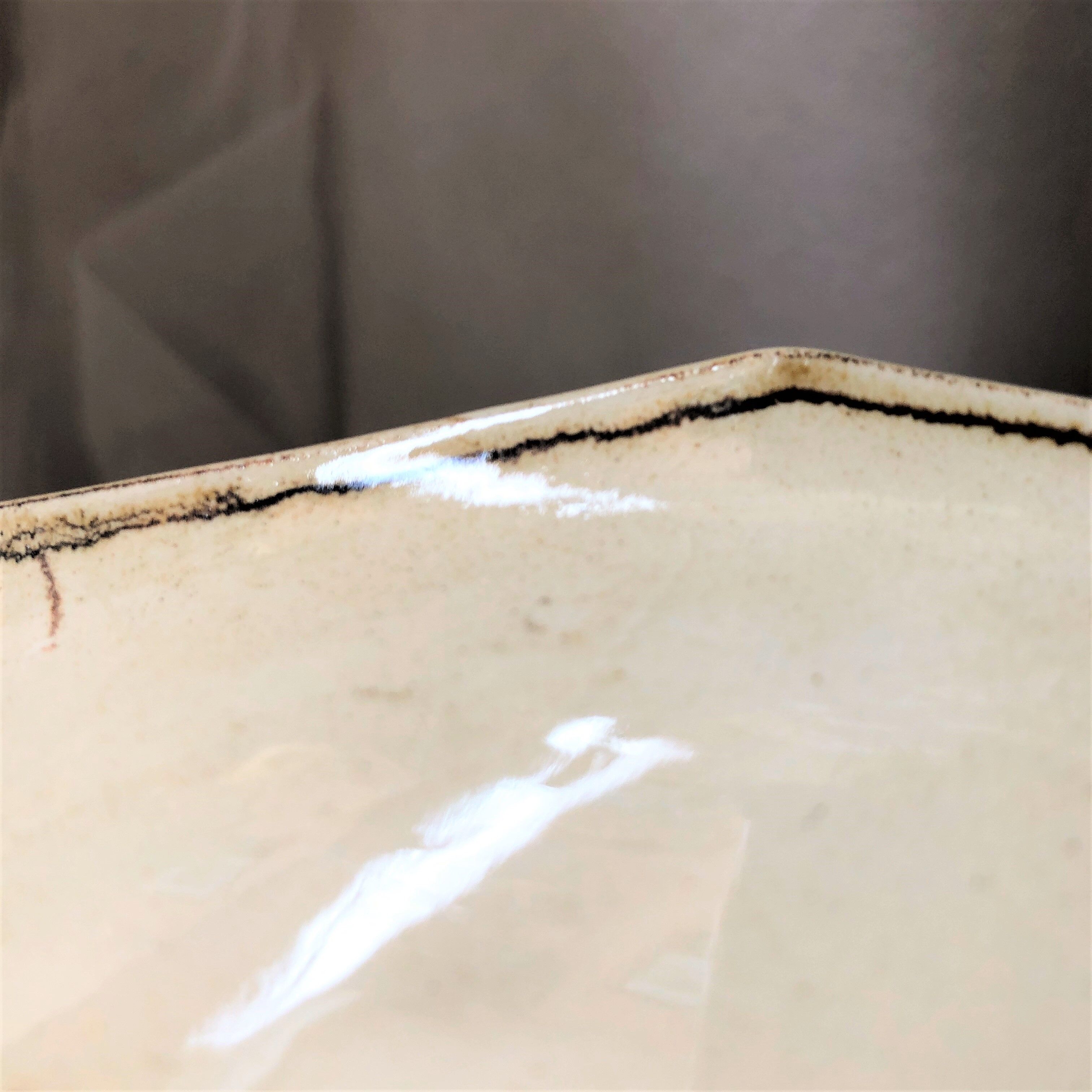 Decorative plate earthenware from Salins France decoration Basket