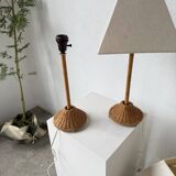 Pair of wicker table lamps from the 60s