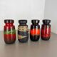 Set of Four Vintage Pottery Fat Lava Vases Made by Scheurich, Germany, 1970s