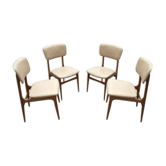 Série de 4 chaises vintage des années 60