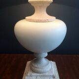 Ceramic lamp on a travertine base