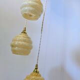 Vintage design chandelier in yellow Clichy glass