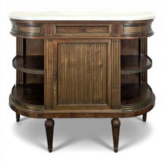 Louis XVI style dessert table in mahogany, late 19th century.