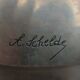 Oval enamelled plate signed A Schelde