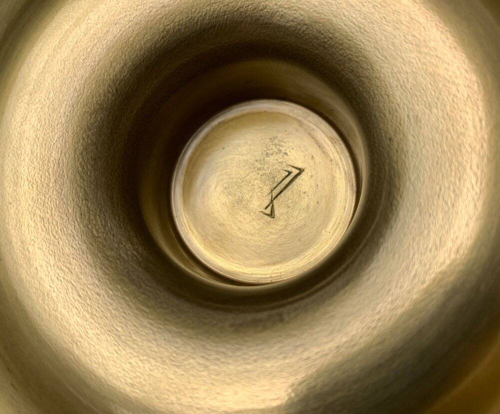 Brass and glass candle holder by Harald Buchrucker, mid-century, 1960s.