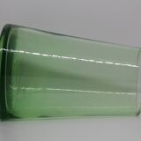 Set of three green water glasses