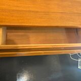 Scandinavian sideboard with 2 doors and 3 drawers in teak.