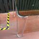 Vintage Italian table with tubular frame and smoked glass, 1970
