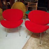 Pair of red armchairs