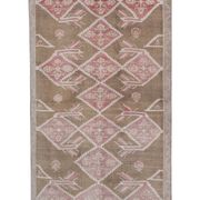 Vintage Taupe Pastel Turkish Karapinar Rug 4'10'' x 8'1''