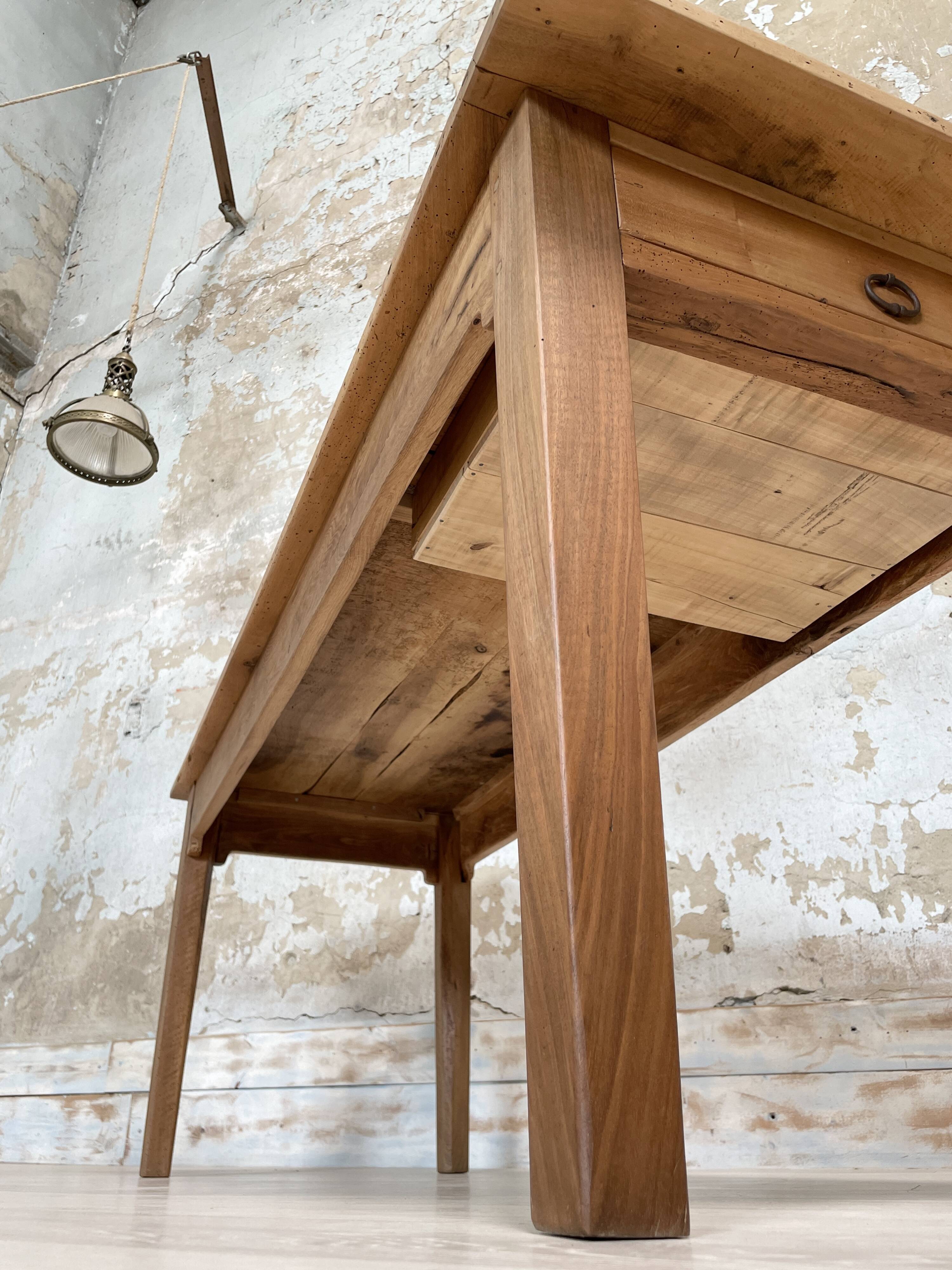 Vintage farmhouse table with spindle legs.